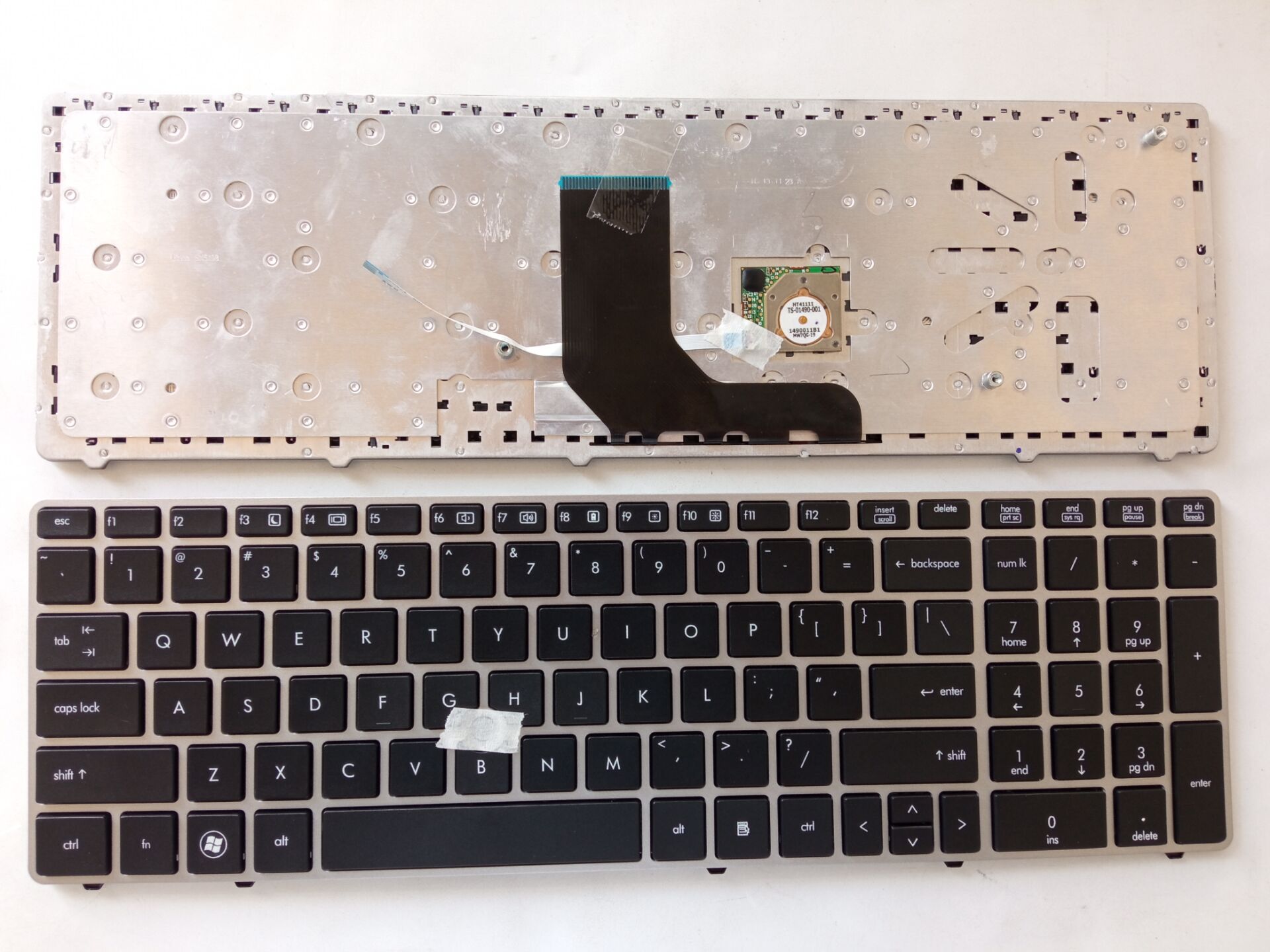 Picture of New Replacement Laptop Keyboard For HP 6560B/8560P SILVER FRAME BLACK With Point US Layout